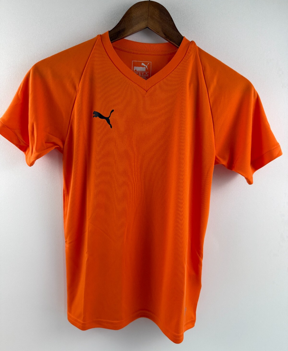 Puma Youth Unisex Liga Jersey Core Jr Short Sleeve Athletic Top Orange L NWT